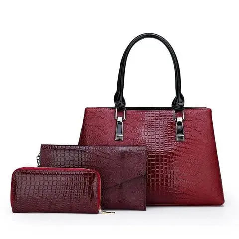 Fashion PU Leather Tote Bag – Set of 3 TOP Deals 4 You